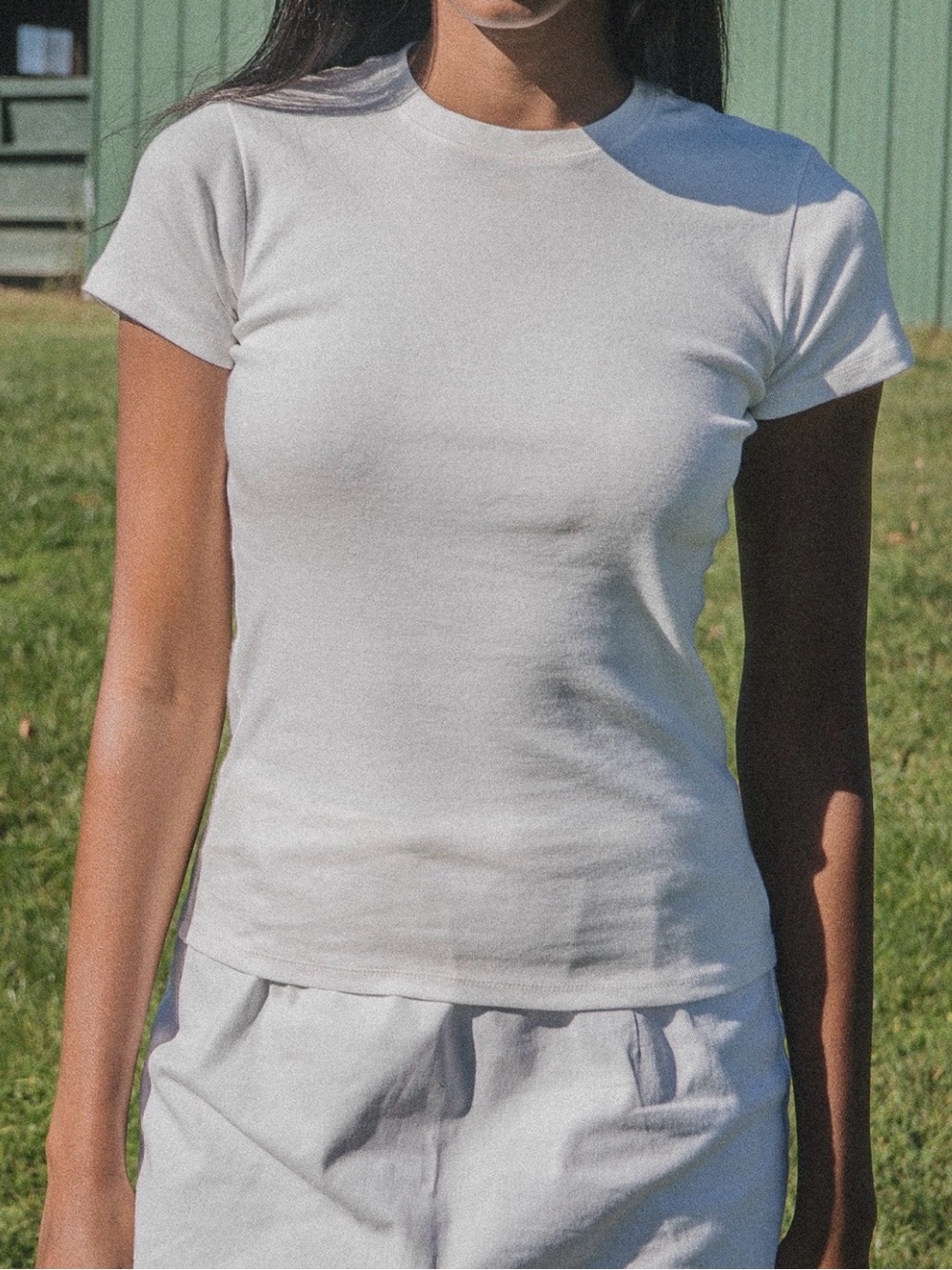 St. George Light Gray Cotton Scoop Neck T-Shirt Made in Italy